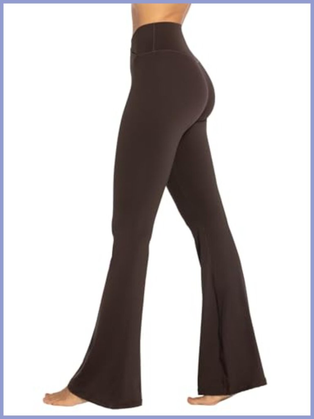Crossover High Waist Flare Leggings No Front Seam Buttery Soft Yoga Pants